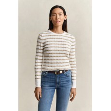 Gant Stretch Cotton Cable Stripe C-Neck Gant Stretch Cotton Cable Stripe C-Neck