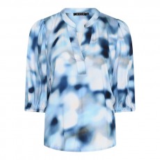 Micha Blouse Blue Water Color Print Micha Blouse Blue Water Color Print