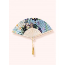 Spring Flora Polyester Satin/Bamboo Hand Fan Spring Flora Polyester Satin/Bamboo Hand Fan