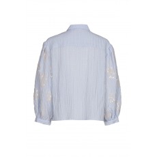 Marie Mero Seersucker striped shirt with sequins on sleeves Marie Mero Seersucker striped shirt with sequins on sleeves