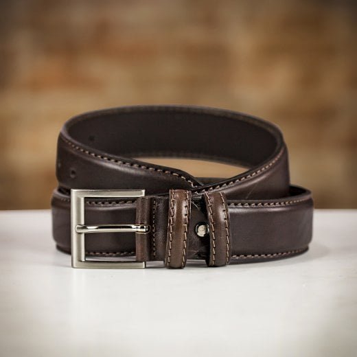 40mm Ibex Stitched Edge Heavy Grain Belt - Belts - Barbours