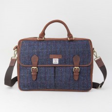 Harris Tweed Briefcase Blue