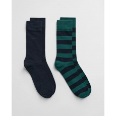 Gant Barstripe and Solid Socks 2-Pack