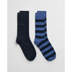 Gant Barstripe and Solid Socks 2-Pack