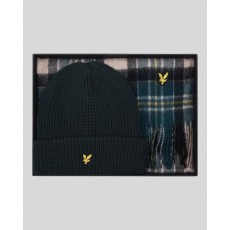 Lyle & Scott Lambswool Blend Checked Scarf and Beanie Gift Set