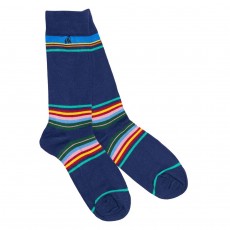 Swole Panda Navy Stripe Socks