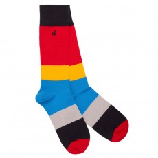 Swole Panda Red Large Stripe Socks