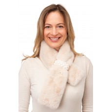 Isotta-Faux Fur Tippet With Woven Loop Detail