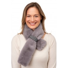 Isotta-Faux Fur Tippet With Woven Loop Detail