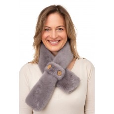 Karina-Faux Fur Tippet with Loop & Coconut Button Detail