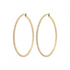 Pilgrim Sidney Crystal Hoop Earrings Gold-Plated