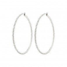 Pilgrim Sidney Crystal Hoop Earrings Silver-Plated