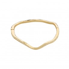 Pilgrim True Recycled Wavy Bangle Gold-Plated