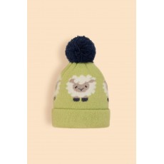 Powder-Childrens Knitted Sheep Hat-Sage