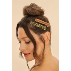 Powder-Flourish/Stripe Nrw Jewld Bar Hairclips