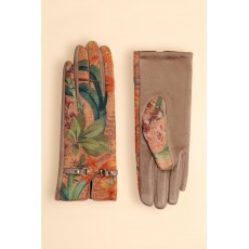 Powder-Kylie Faux Suede Gloves in Botany Bliss