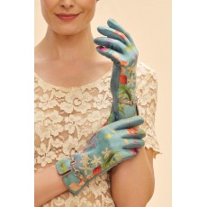 Powder-Kylie Faux Suede Gloves In Hummingbird