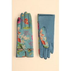 Powder-Kylie Faux Suede Gloves In Hummingbird