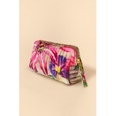 Powder-Oversized Botanicals Quilted Vanity Bag