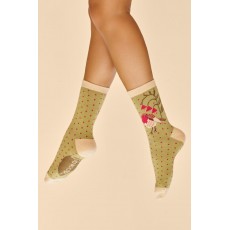 Powder-Rosy Robin Ankle Socks