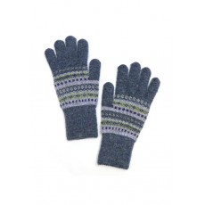 Pom Denim Soft Green Fairisle Recycled Poly Gloves