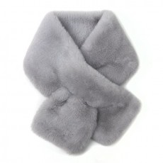 Pom Dove Grey Supersoft Faux Fur Pull Through Scarf