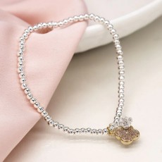 Pom Faux Gold & Silver Plated Double Quatrefoil Bracelet