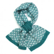 Pom Jade Green retro Check Scandi Floral Scarf