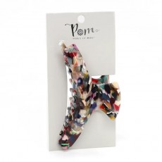 Pom Multicolour Crazed Acrylic Hair Claw Set