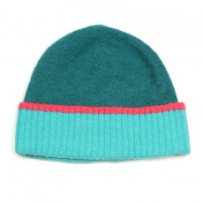 Pom Teal & TQ/Red Tim Beanie