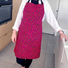 Bean & Bemble Apron With Pocket Hot Pink Leopard Print