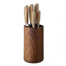 Denby Carbonised Ash Wood Knife Block Set