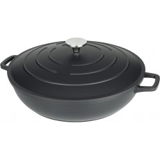 Commichef Cast Aluminium Shallow Casserole 28cm 4.5L-Black