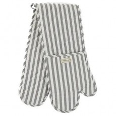 Stellar Textiles 93cm Double Oven Glove Grey Stripe