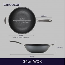 Circulon ScratchDefense A1 Series Open Stirfry with Helper Handle 34cm