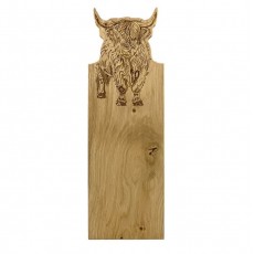 Just Slate Framed Oak Serving Board medium-Highland Cow