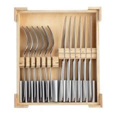 Charingworth Mogano Satin Wooden Box Steak Set 12pc