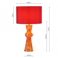 DAR Table Lamp Red/Orange Confetti