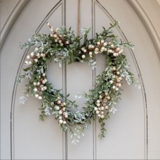 Floralsilk Sparkle Berry Heart Wreath