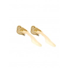 Premier Decorations 2pk Gold Bird