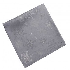 Peggy Wilkins Textiles Snow Crystal Napkin Grey