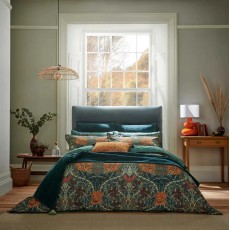 Morris & Co Honeysuckle & Tulip Mulberry Teal Duvet Cover Set