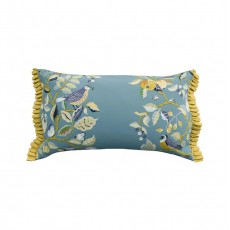 Sanderson National Trust Kingfisher & Iris Azure/Linen Cushion 50 x 30