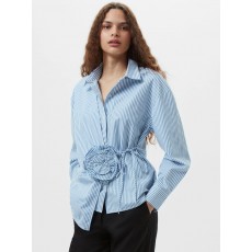 French Connection Cambria Cotton Striped Corsage Shirt