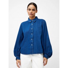 French Connection Zaves Chambray Balloon Sleeve Shirt