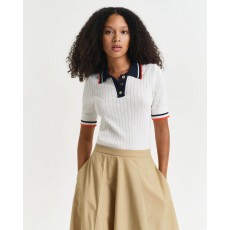 Gant Ribbed Contrast Short Sleeve Rugger