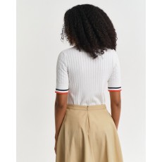 Gant Ribbed Contrast Short Sleeve Rugger