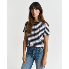 Gant Striped Shield Short Sleeve T-Shirt