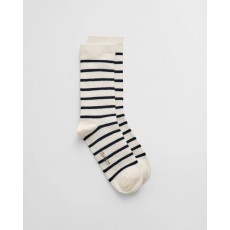 Gant Stripe and Solid Ankle Socks 2 Pair