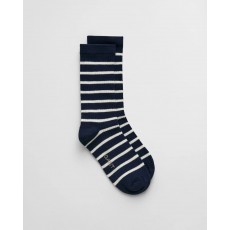 Gant Stripe and Solid Ankle Socks 2 Pair